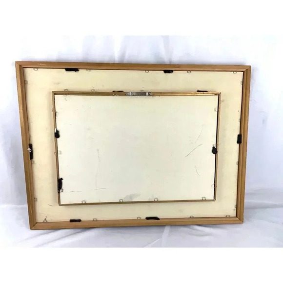 VTG Pheasant Bird Black Velvet Felt Beaded Rhinestones Art Wooden Frame MCM - Picture 2 of 16